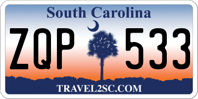 SC license plate ZQP533