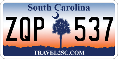 SC license plate ZQP537