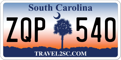 SC license plate ZQP540
