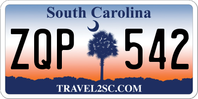 SC license plate ZQP542