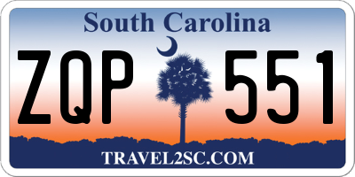 SC license plate ZQP551