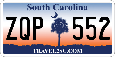 SC license plate ZQP552