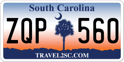 SC license plate ZQP560