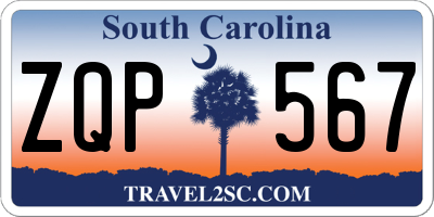 SC license plate ZQP567