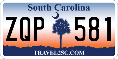 SC license plate ZQP581