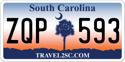 SC license plate ZQP593