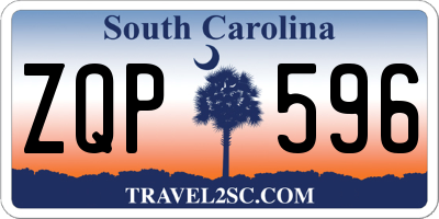 SC license plate ZQP596