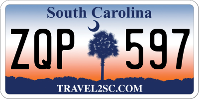 SC license plate ZQP597