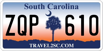 SC license plate ZQP610