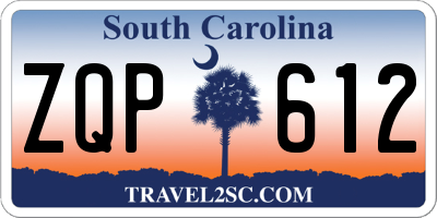 SC license plate ZQP612