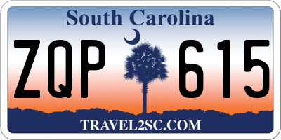 SC license plate ZQP615