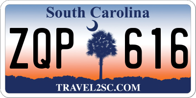SC license plate ZQP616
