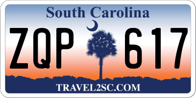 SC license plate ZQP617