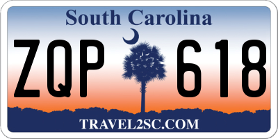 SC license plate ZQP618