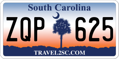 SC license plate ZQP625