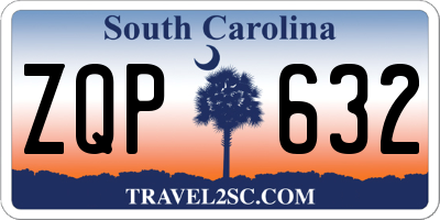 SC license plate ZQP632
