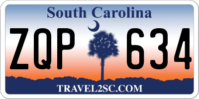 SC license plate ZQP634