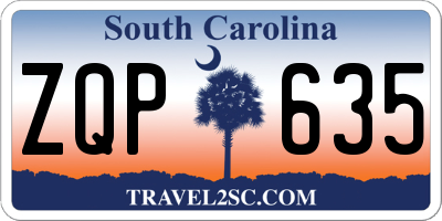 SC license plate ZQP635