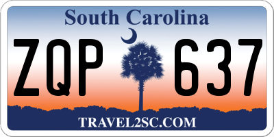 SC license plate ZQP637