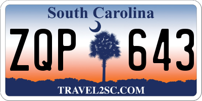 SC license plate ZQP643