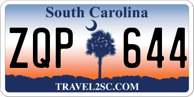 SC license plate ZQP644