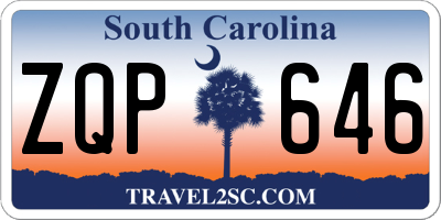 SC license plate ZQP646