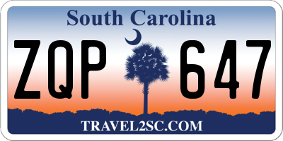 SC license plate ZQP647