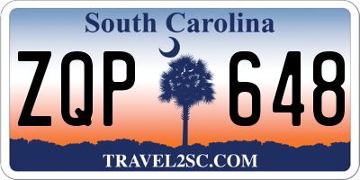 SC license plate ZQP648