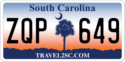 SC license plate ZQP649