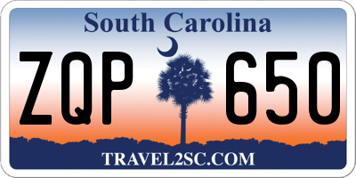 SC license plate ZQP650