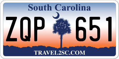 SC license plate ZQP651
