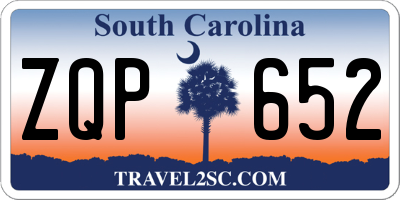 SC license plate ZQP652