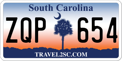 SC license plate ZQP654