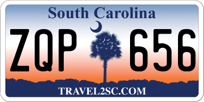 SC license plate ZQP656