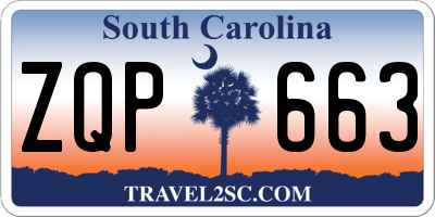 SC license plate ZQP663