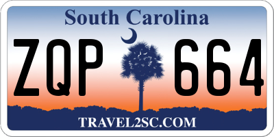 SC license plate ZQP664