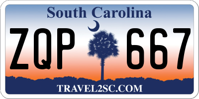 SC license plate ZQP667