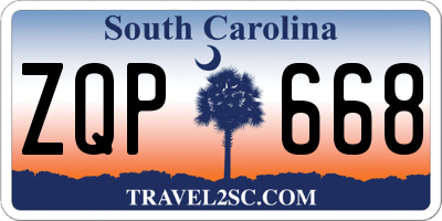 SC license plate ZQP668