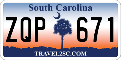 SC license plate ZQP671