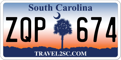 SC license plate ZQP674
