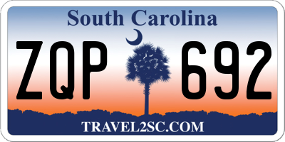 SC license plate ZQP692