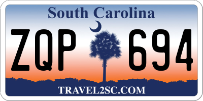 SC license plate ZQP694