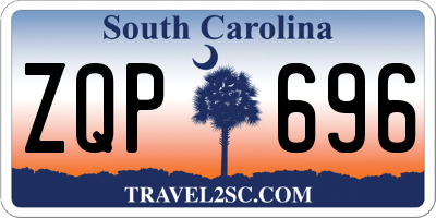 SC license plate ZQP696