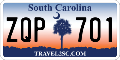 SC license plate ZQP701