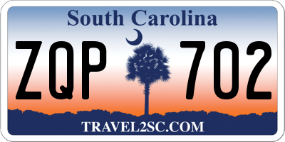 SC license plate ZQP702