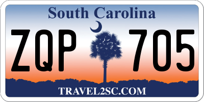 SC license plate ZQP705