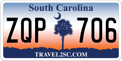 SC license plate ZQP706