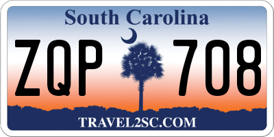 SC license plate ZQP708