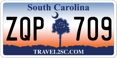 SC license plate ZQP709