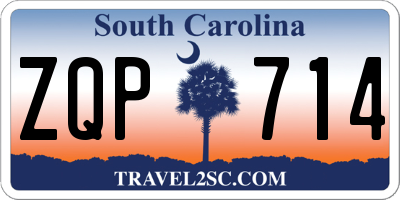 SC license plate ZQP714
